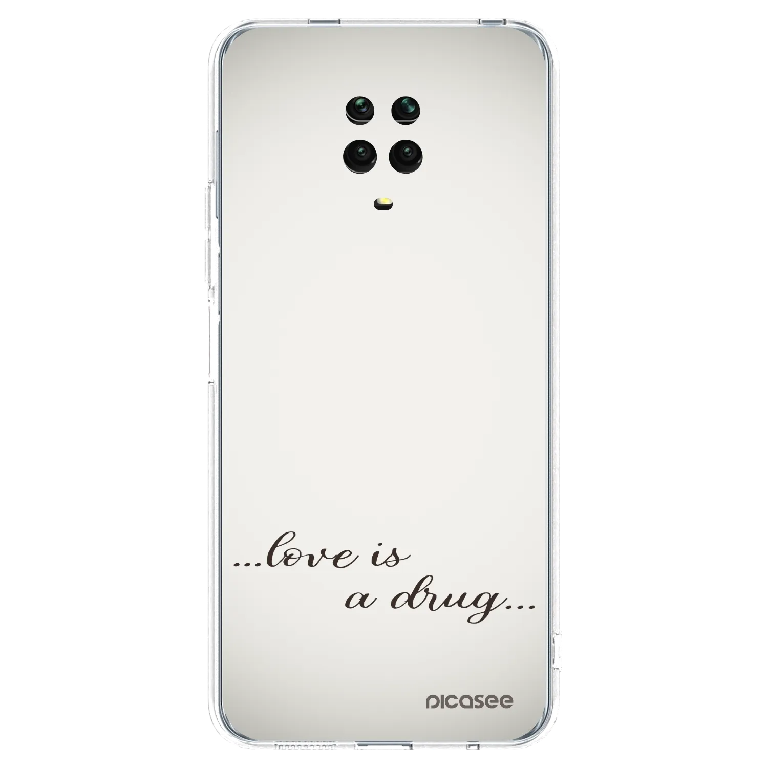 Picasee átlátszó szilikon tok az alábbi mobiltelefonokra Xiaomi Redmi Note 9 Pro - Love is a drug
