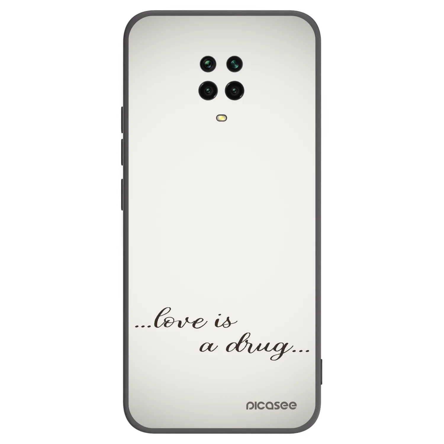 Picasee fekete szilikon tok az alábbi mobiltelefonokra Xiaomi Redmi Note 9 Pro - Love is a drug
