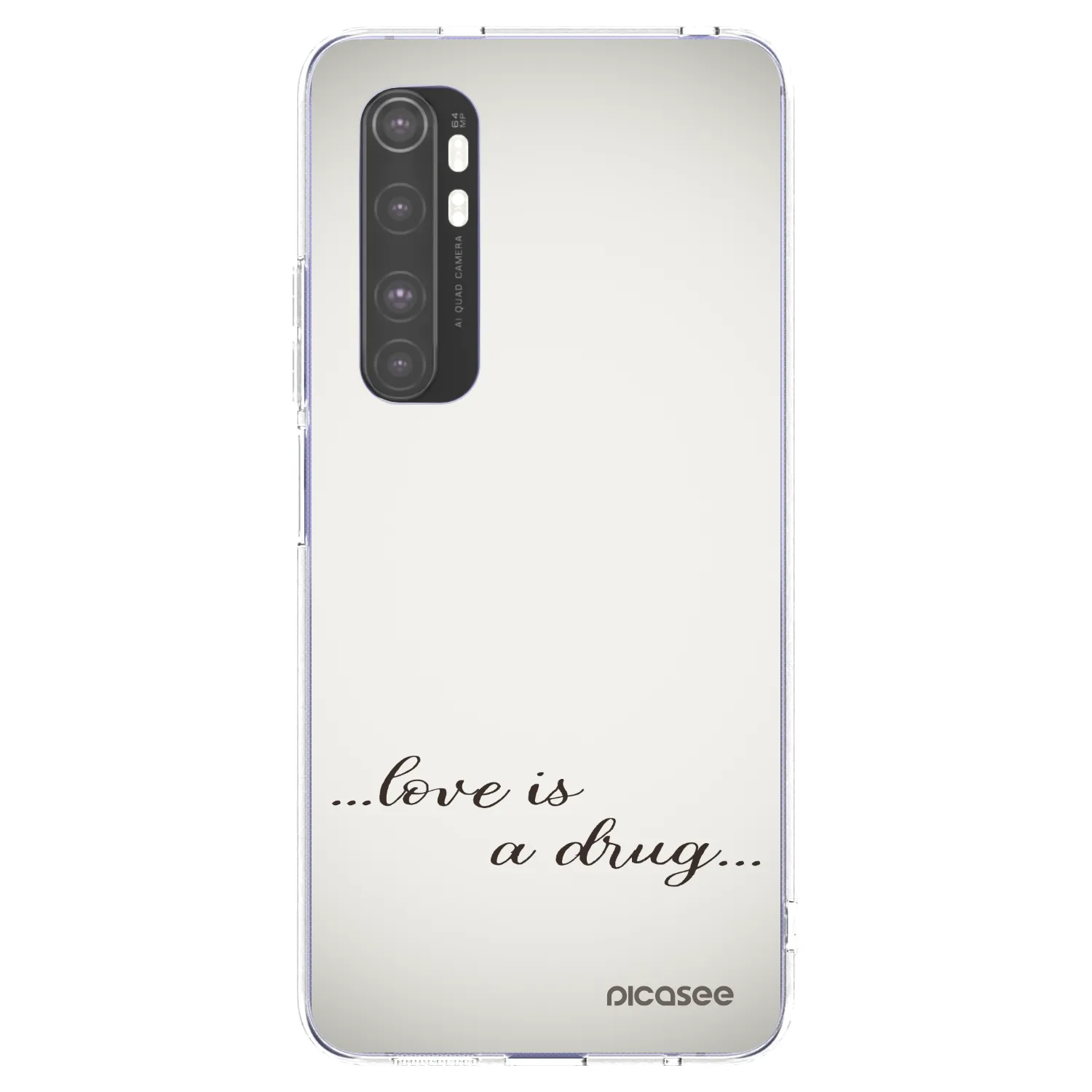 Picasee átlátszó szilikon tok az alábbi mobiltelefonokra Xiaomi Mi Note 10 Lite - Love is a drug