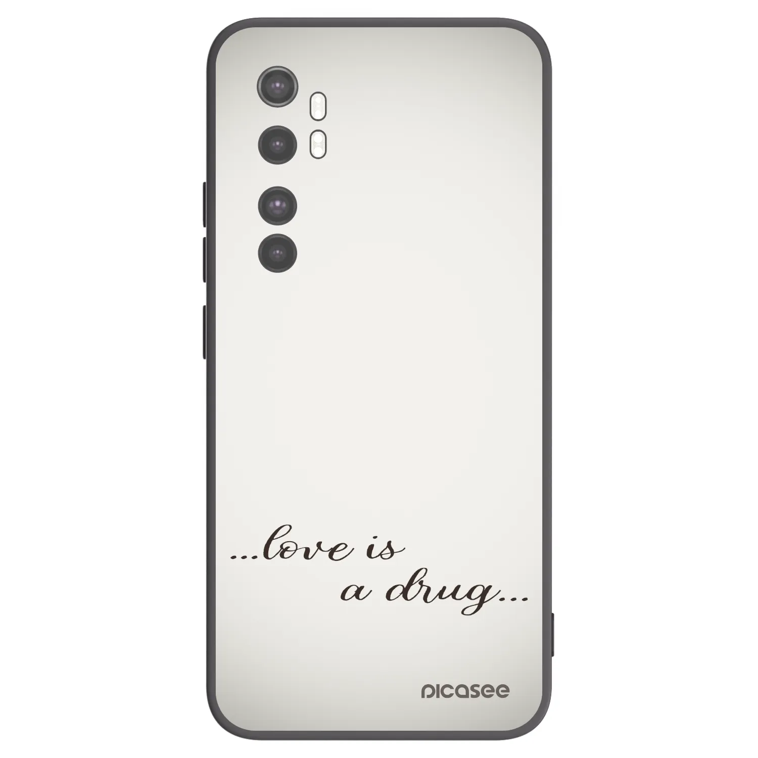 Picasee fekete szilikon tok az alábbi mobiltelefonokra Xiaomi Mi Note 10 Lite - Love is a drug