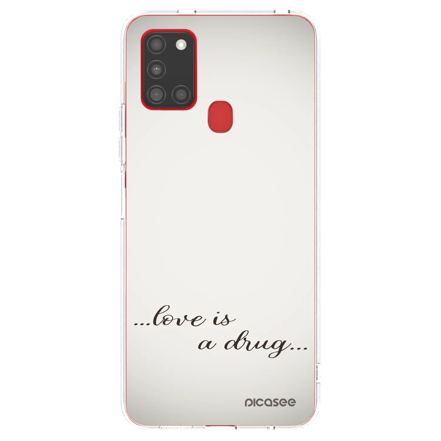 Picasee átlátszó szilikon tok az alábbi mobiltelefonokra Samsung Galaxy A21s - Love is a drug