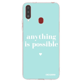Picasee átlátszó szilikon tok az alábbi mobiltelefonokra Samsung Galaxy A20s - Anything is possible