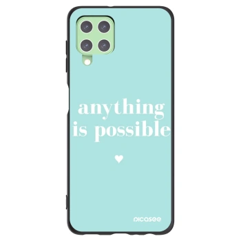 Picasee fekete szilikon tok az alábbi mobiltelefonokra Samsung Galaxy A22 A225F 4G - Anything is possible