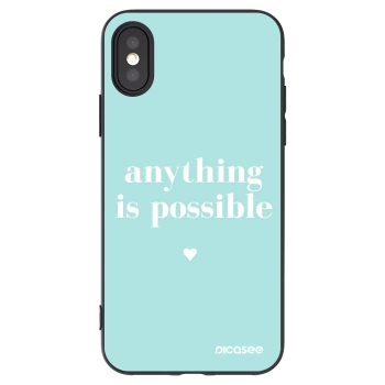 Picasee fekete szilikon tok az alábbi mobiltelefonokra Apple iPhone X/XS - Anything is possible
