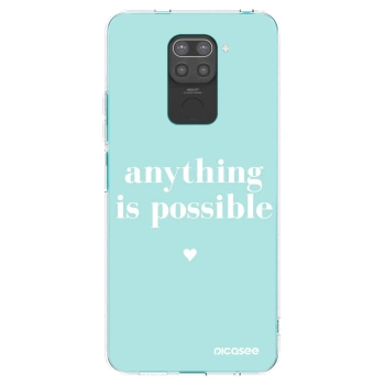 Picasee fekete szilikon tok az alábbi mobiltelefonokra Xiaomi Redmi Note 9 - Anything is possible
