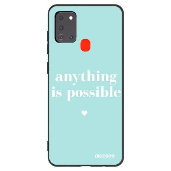 Picasee fekete szilikon tok az alábbi mobiltelefonokra Samsung Galaxy A21s - Anything is possible