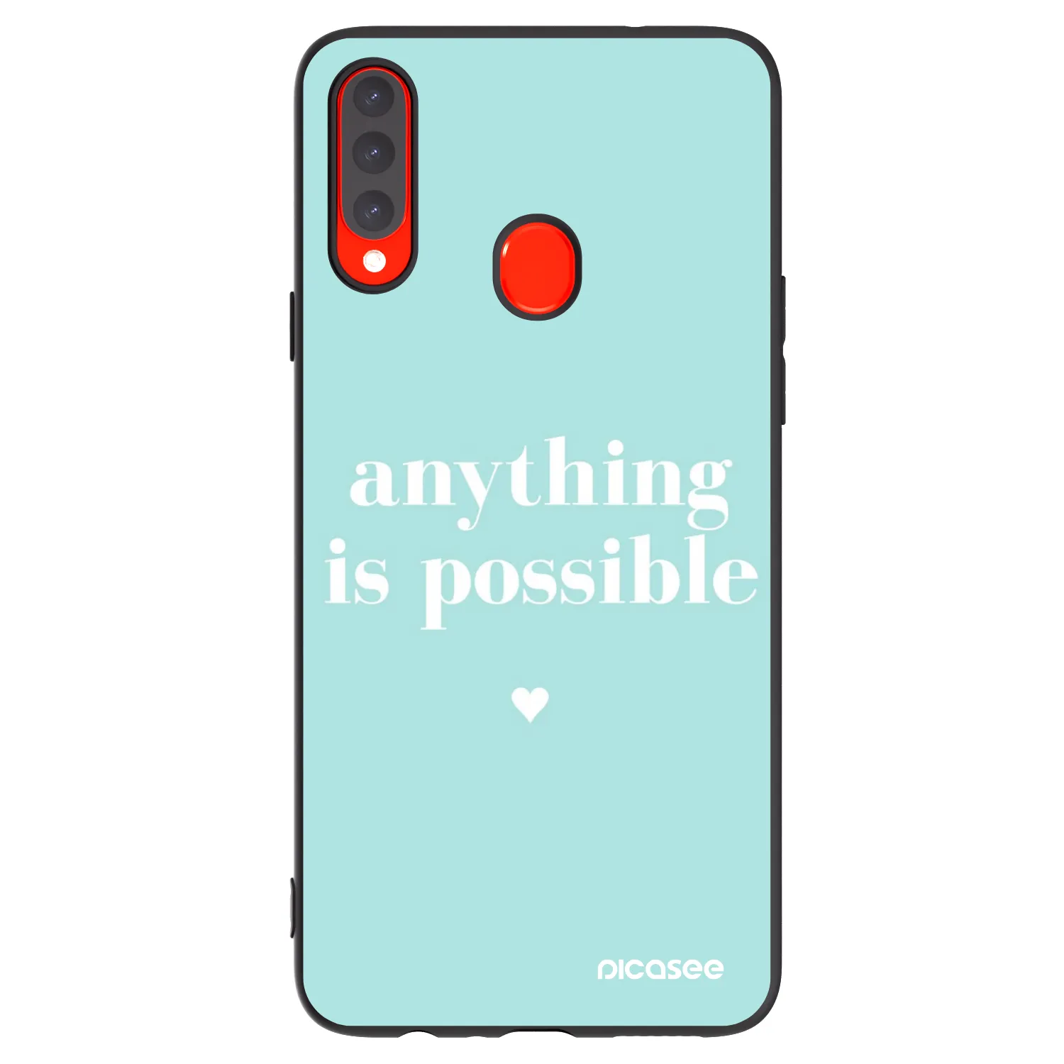 Picasee fekete szilikon tok az alábbi mobiltelefonokra Samsung Galaxy A20s - Anything is possible