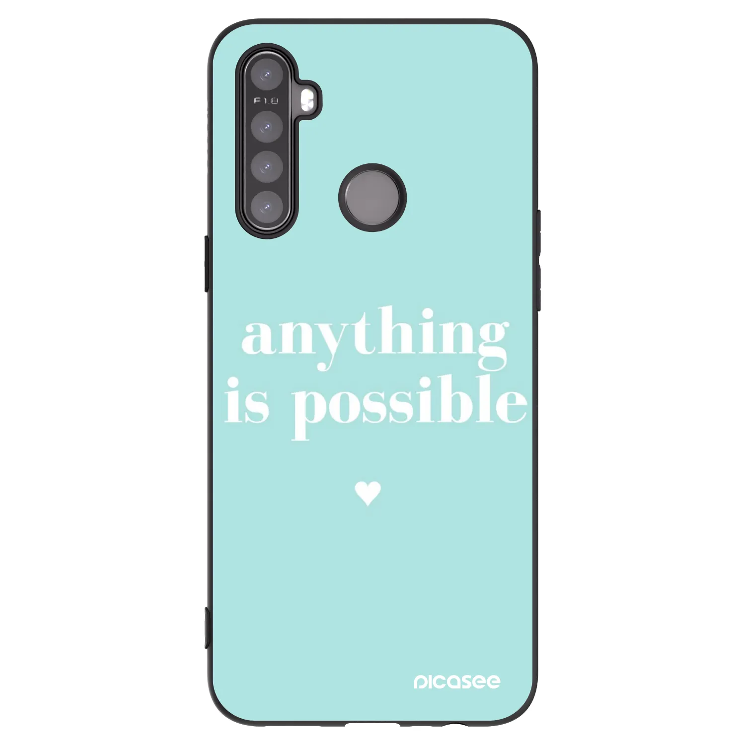 Picasee fekete szilikon tok az alábbi mobiltelefonokra Realme 6i - Anything is possible