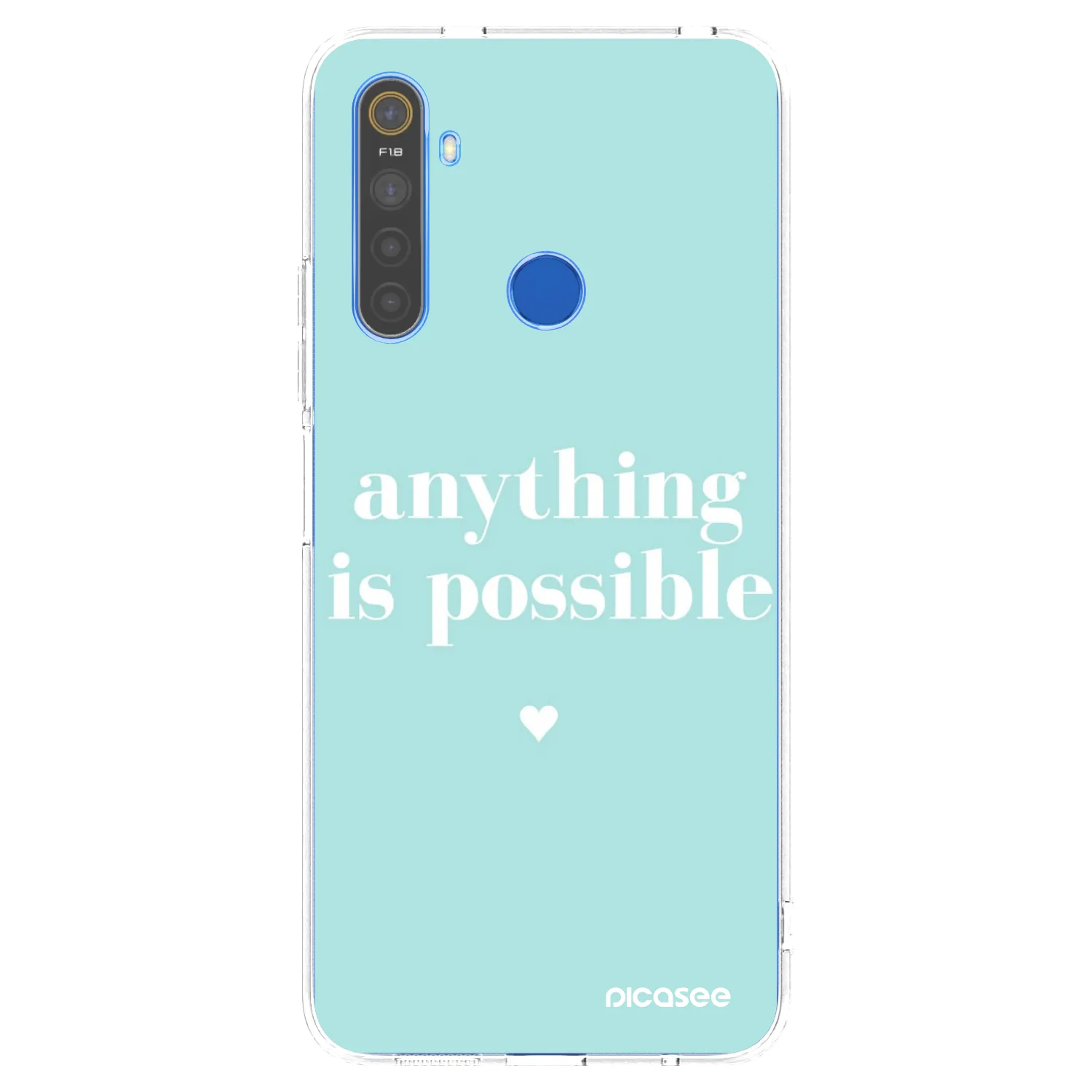 Picasee átlátszó szilikon tok az alábbi mobiltelefonokra Realme 5 - Anything is possible