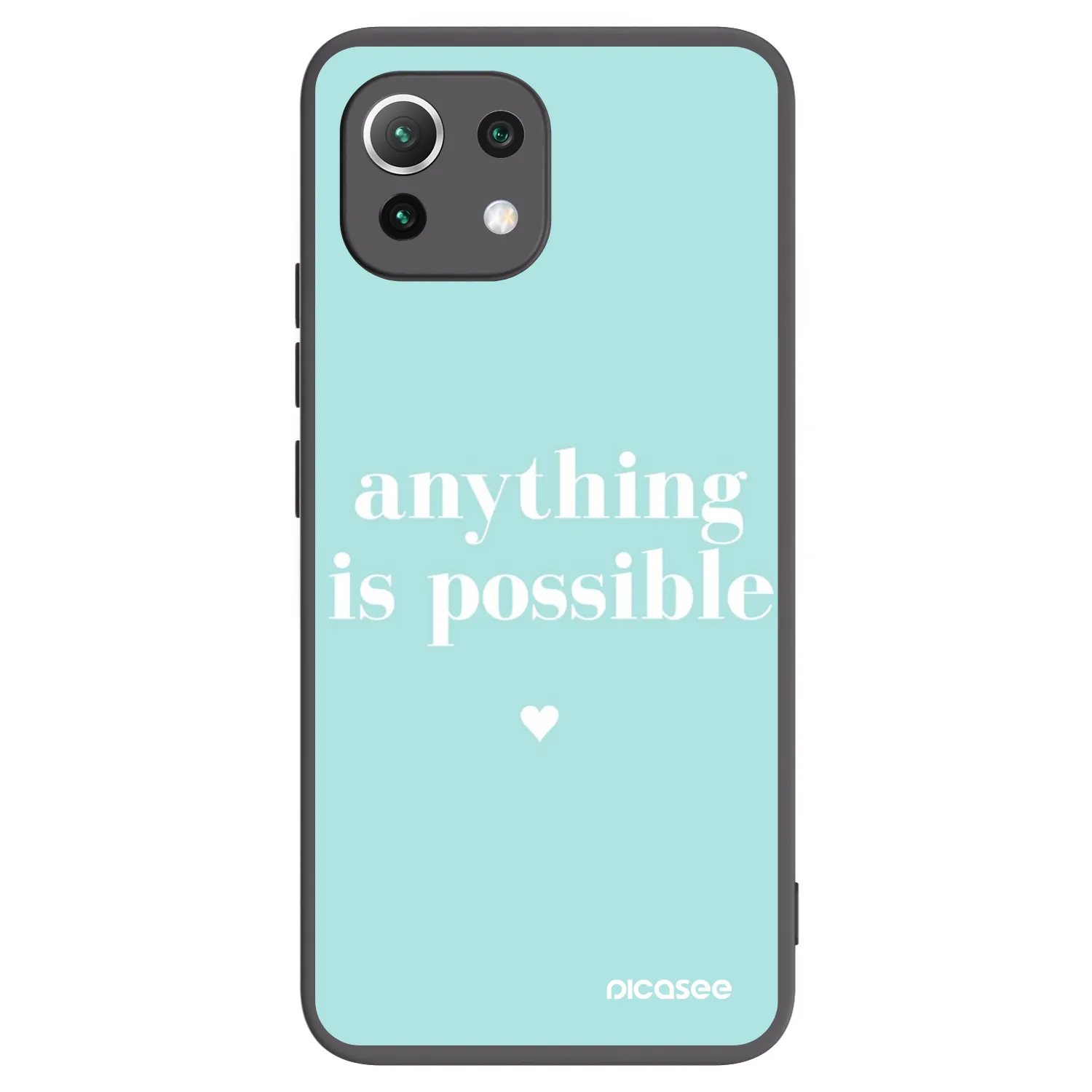 Picasee fekete szilikon tok az alábbi mobiltelefonokra Xiaomi Mi 11 Lite - Anything is possible