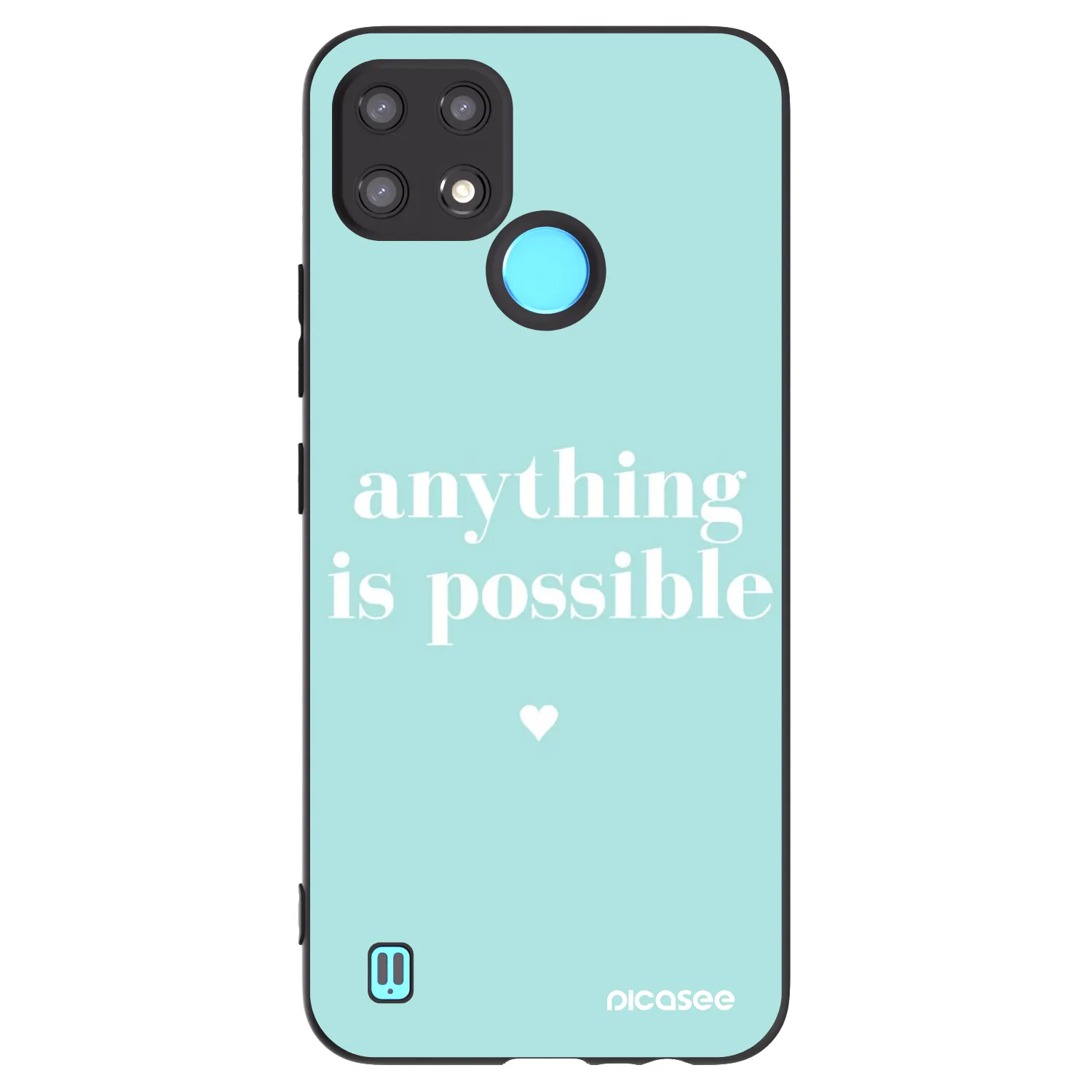 Picasee fekete szilikon tok az alábbi mobiltelefonokra Realme C21 - Anything is possible