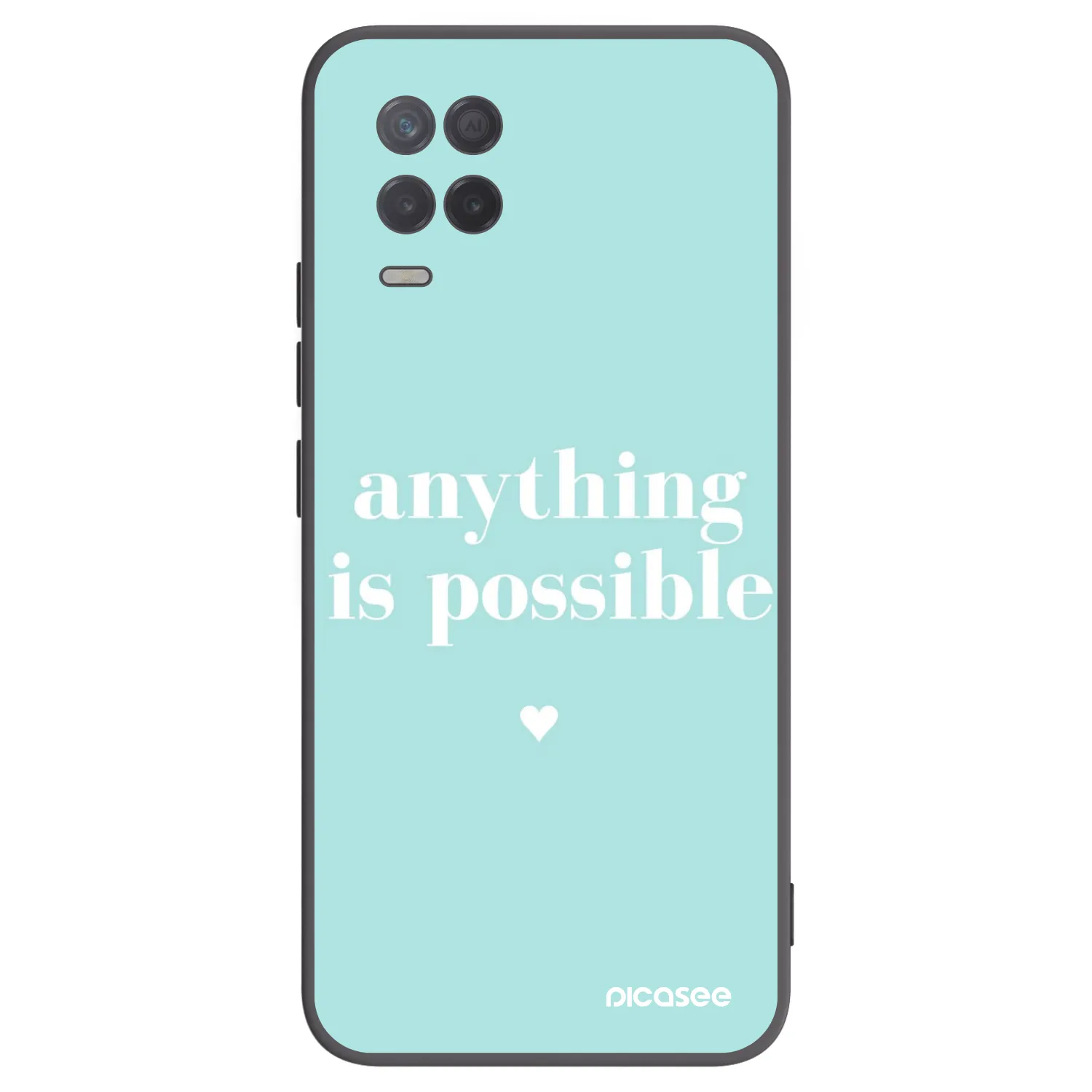 Picasee fekete szilikon tok az alábbi mobiltelefonokra Realme 8 5G - Anything is possible