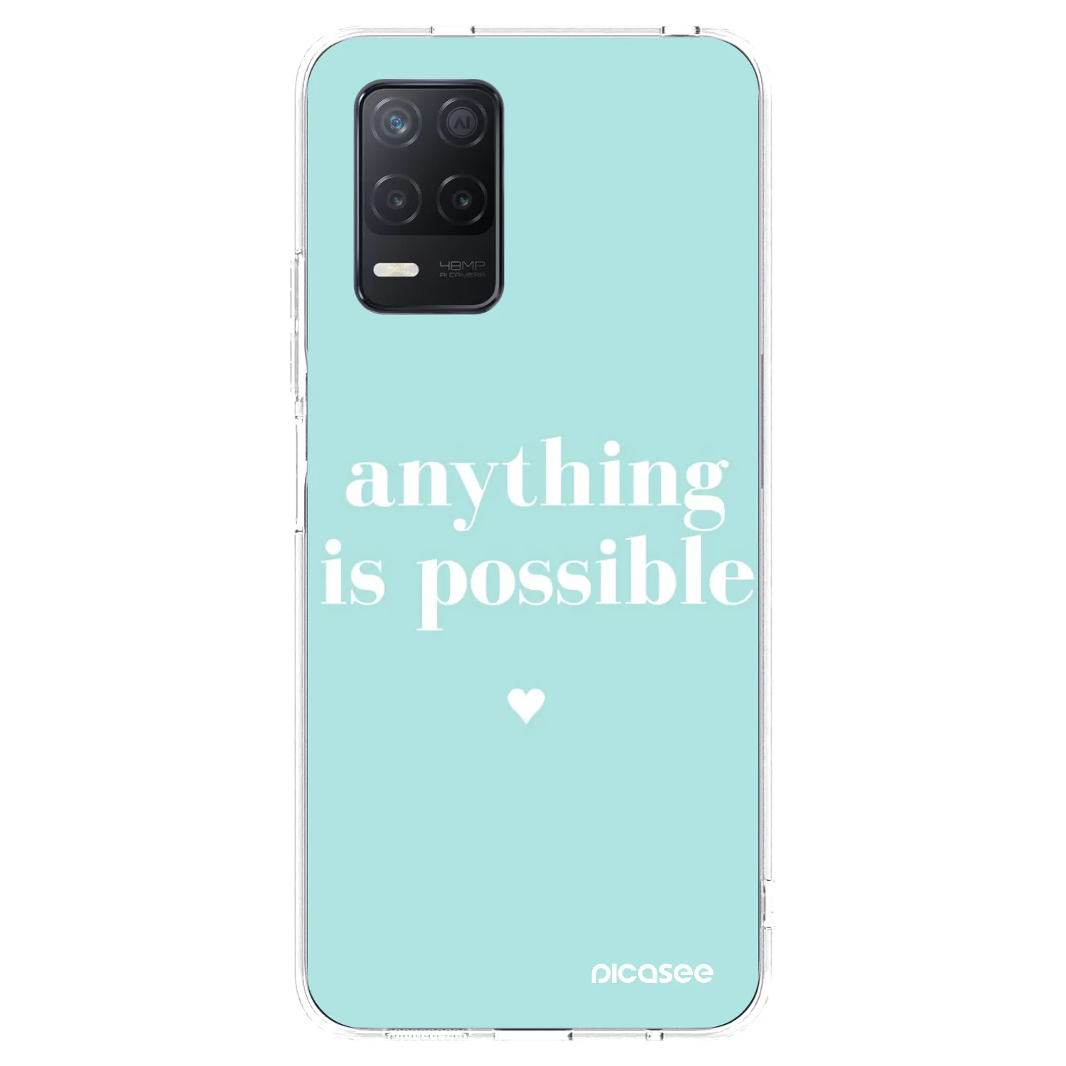 Picasee átlátszó szilikon tok az alábbi mobiltelefonokra Realme 8 5G - Anything is possible