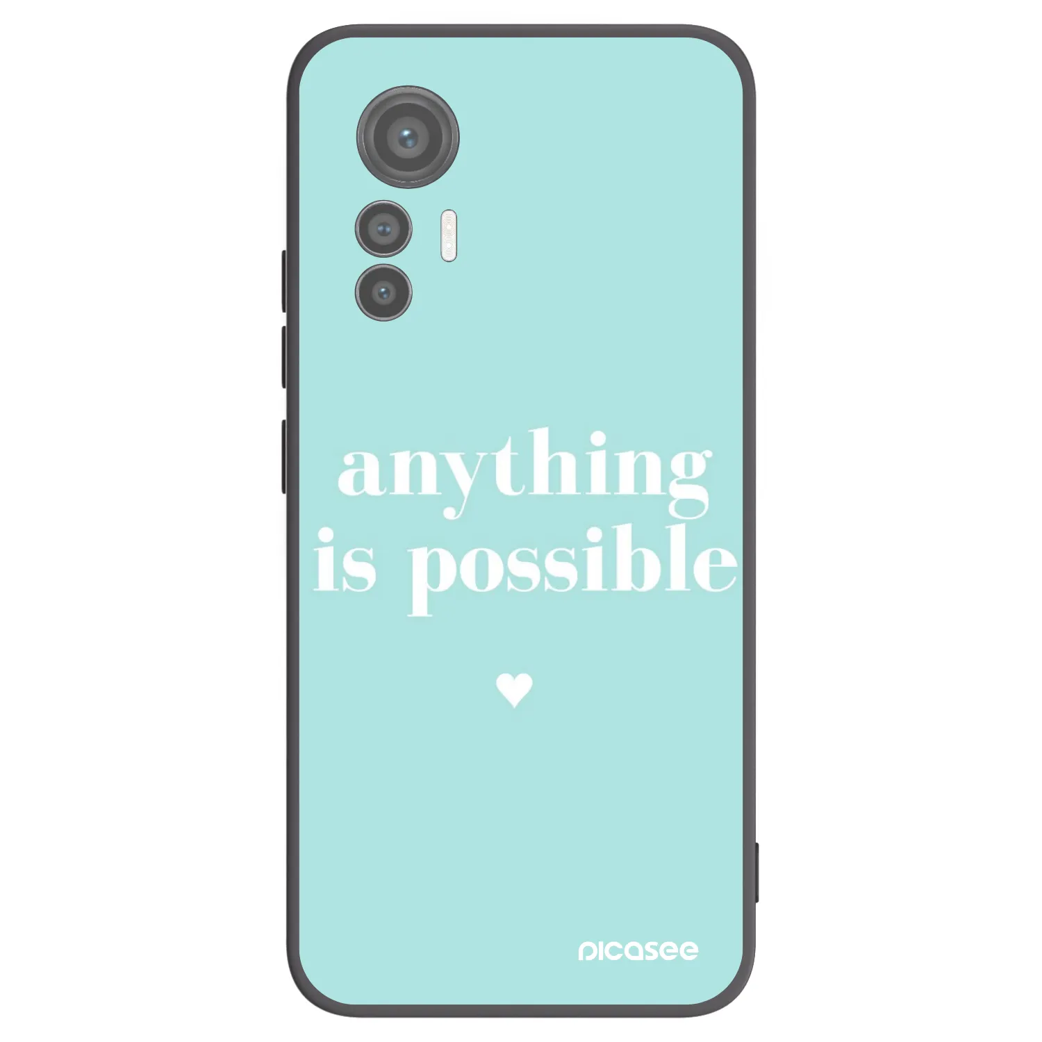 Picasee fekete szilikon tok az alábbi mobiltelefonokra Xiaomi 12 Lite - Anything is possible