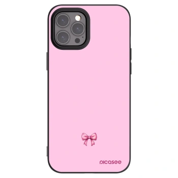 Picasee fekete szilikon tok az alábbi mobiltelefonokra Apple iPhone 12 Pro Max - Blush bow