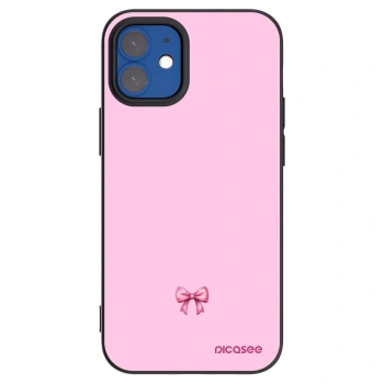 Picasee fekete szilikon tok az alábbi mobiltelefonokra Apple iPhone 12 mini - Blush bow