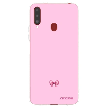 Picasee átlátszó szilikon tok az alábbi mobiltelefonokra Samsung Galaxy A20s - Blush bow