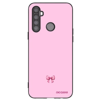 Picasee fekete szilikon tok az alábbi mobiltelefonokra Realme 5 - Blush bow