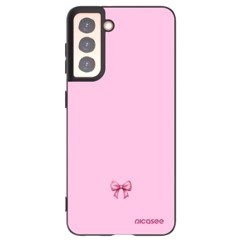 Picasee fekete szilikon tok az alábbi mobiltelefonokra Samsung Galaxy S21 5G G991B - Blush bow