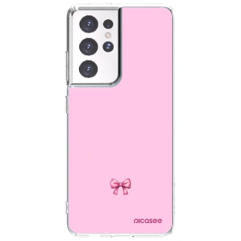 Picasee átlátszó szilikon tok az alábbi mobiltelefonokra Samsung Galaxy S21 Ultra 5G G998B - Blush bow