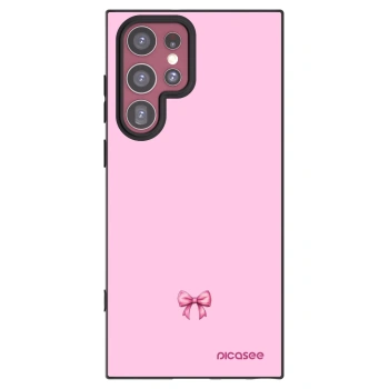 Picasee fekete szilikon tok az alábbi mobiltelefonokra Samsung Galaxy S22 Ultra 5G - Blush bow