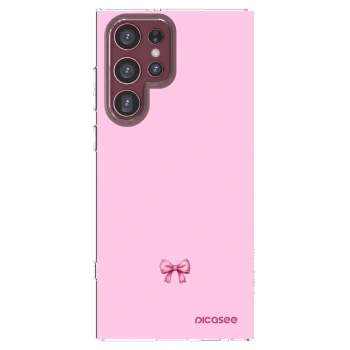 Picasee átlátszó szilikon tok az alábbi mobiltelefonokra Samsung Galaxy S22 Ultra 5G - Blush bow