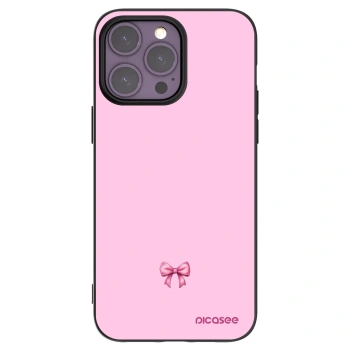 Picasee fekete szilikon tok az alábbi mobiltelefonokra Apple iPhone 14 Pro Max - Blush bow