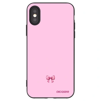 Picasee fekete szilikon tok az alábbi mobiltelefonokra Apple iPhone X/XS - Blush bow