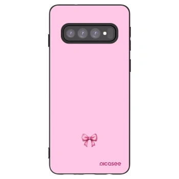 Picasee fekete szilikon tok az alábbi mobiltelefonokra Samsung Galaxy S10 G973 - Blush bow