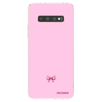 Picasee átlátszó szilikon tok az alábbi mobiltelefonokra Samsung Galaxy S10 Plus G975 - Blush bow