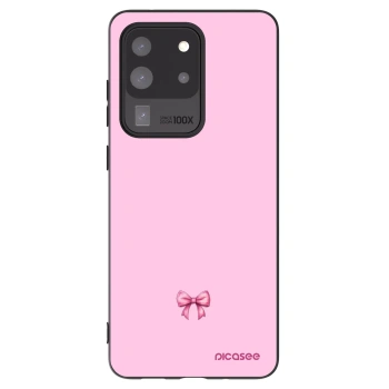 Picasee fekete szilikon tok az alábbi mobiltelefonokra Samsung Galaxy S20 Ultra 5G G988F - Blush bow
