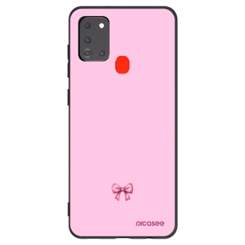 Picasee fekete szilikon tok az alábbi mobiltelefonokra Samsung Galaxy A21s - Blush bow