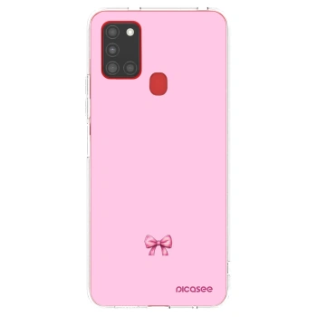 Picasee átlátszó szilikon tok az alábbi mobiltelefonokra Samsung Galaxy A21s - Blush bow