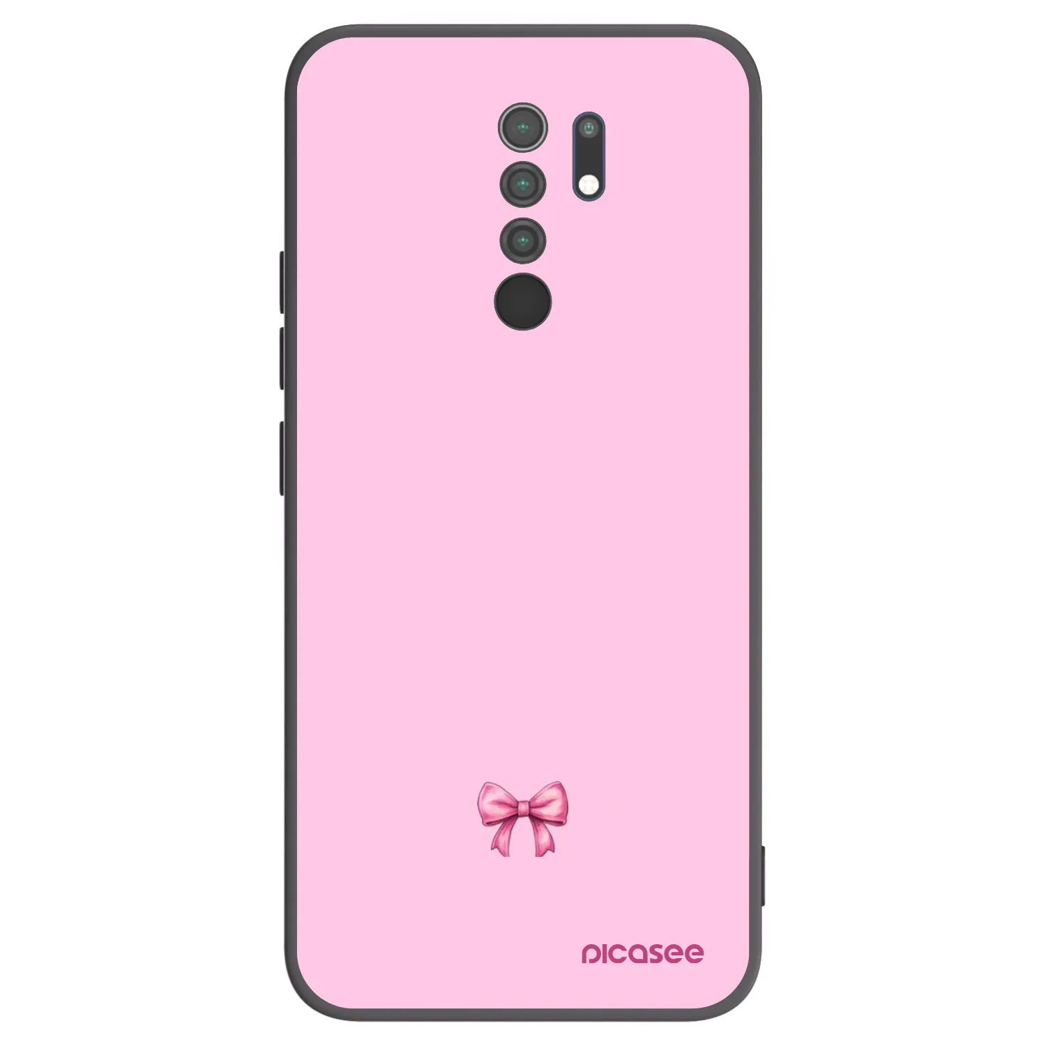 Picasee fekete szilikon tok az alábbi mobiltelefonokra Xiaomi Redmi 9 - Blush bow