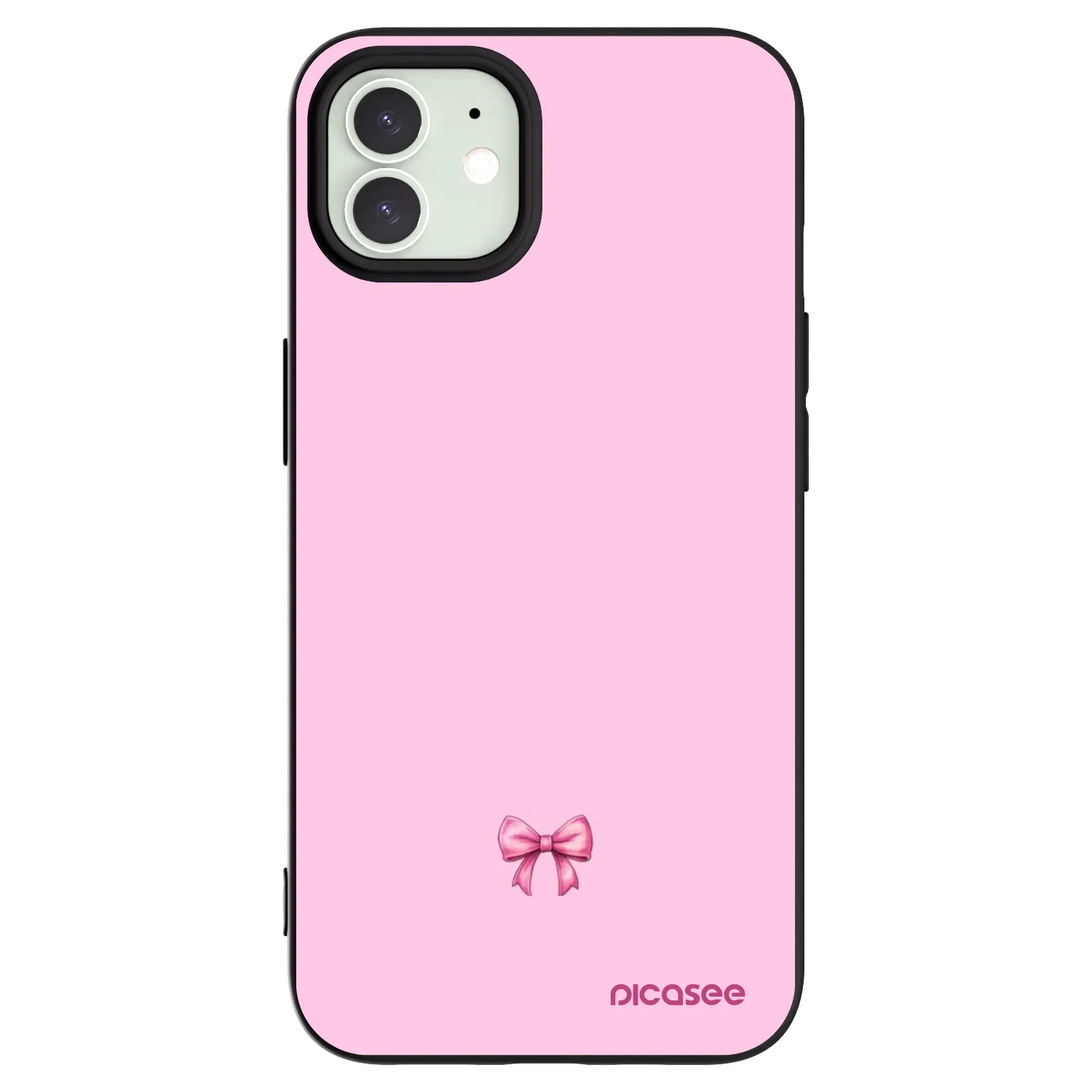 Picasee fekete szilikon tok az alábbi mobiltelefonokra Apple iPhone 12 - Blush bow