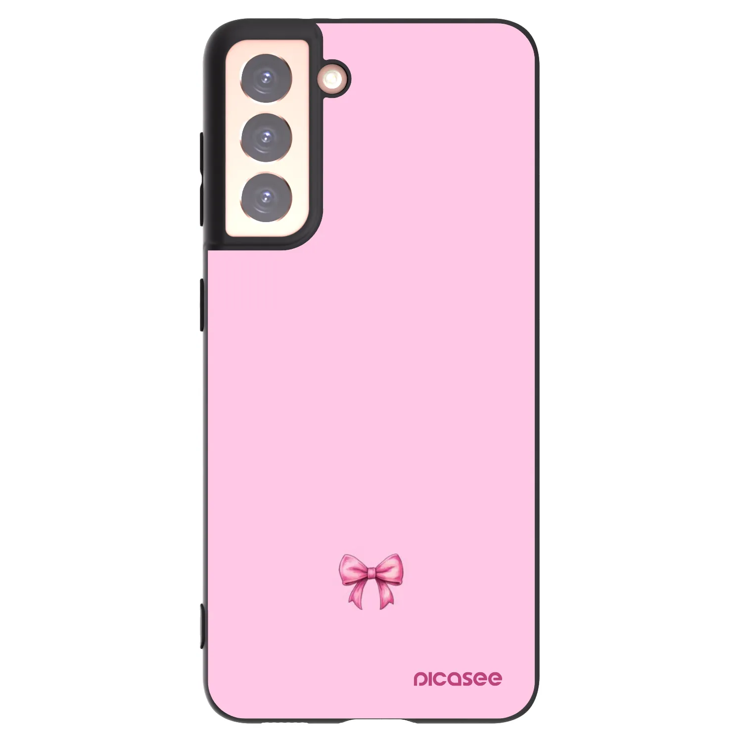 Picasee fekete szilikon tok az alábbi mobiltelefonokra Samsung Galaxy S21 5G G991B - Blush bow