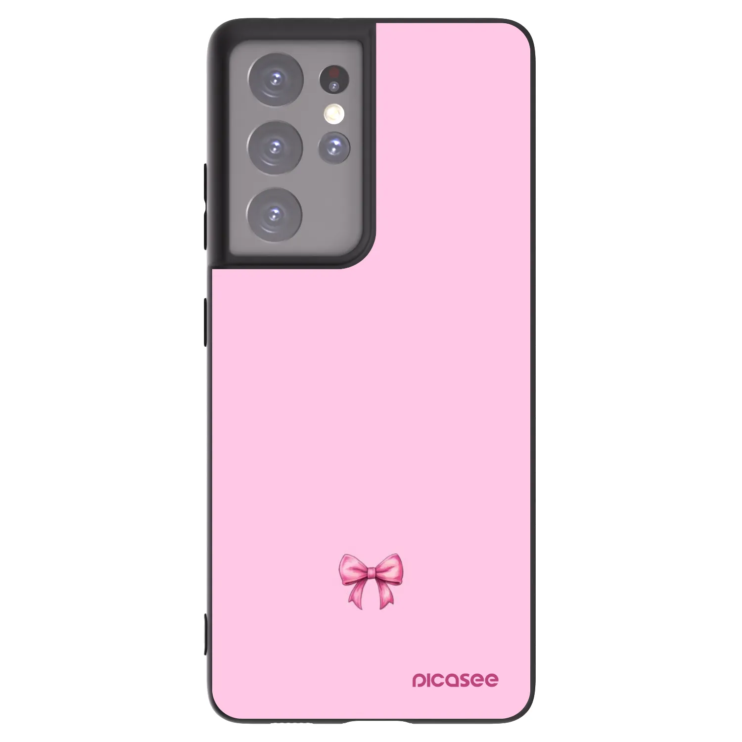 Picasee fekete szilikon tok az alábbi mobiltelefonokra Samsung Galaxy S21 Ultra 5G G998B - Blush bow