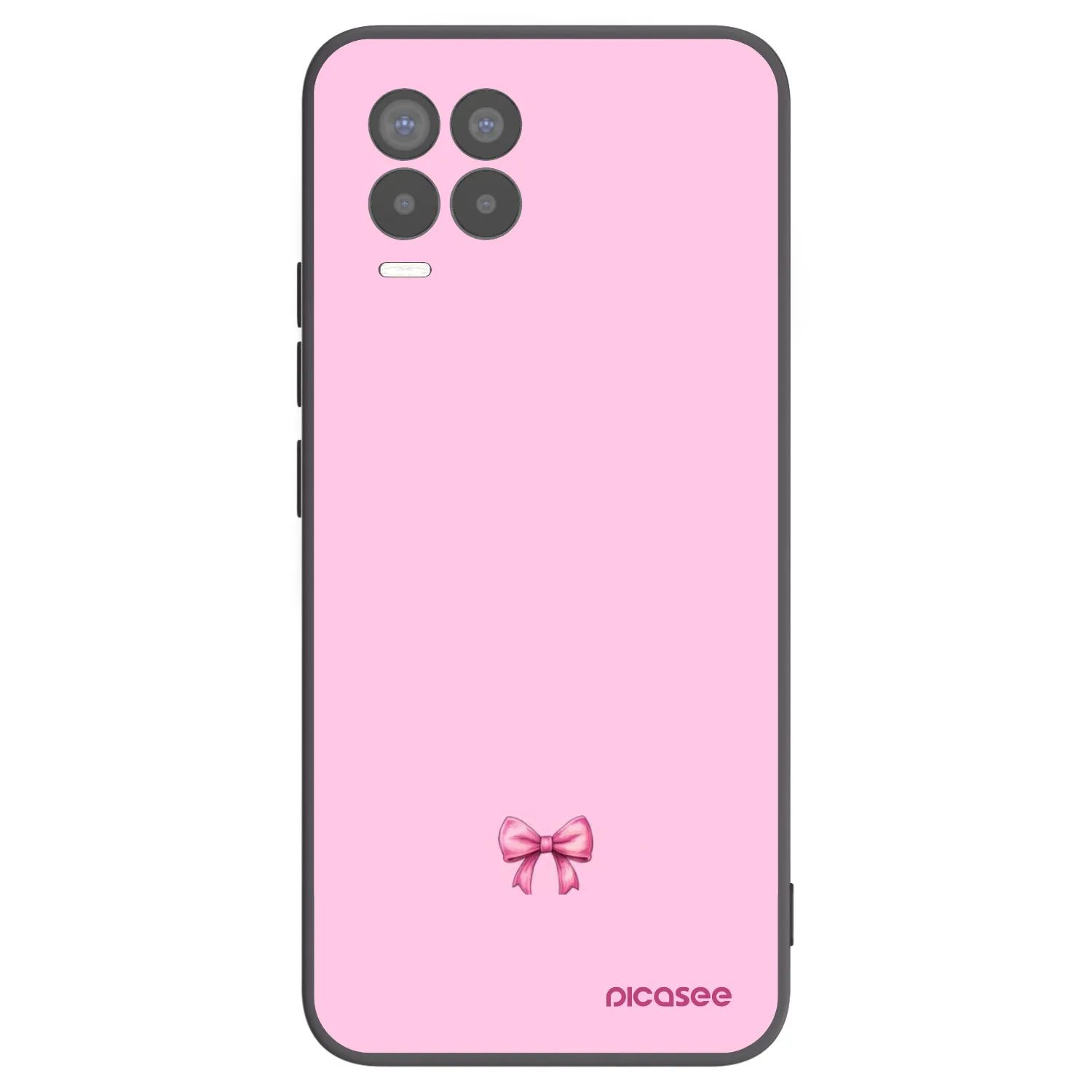 Picasee fekete szilikon tok az alábbi mobiltelefonokra Realme 8 Pro - Blush bow