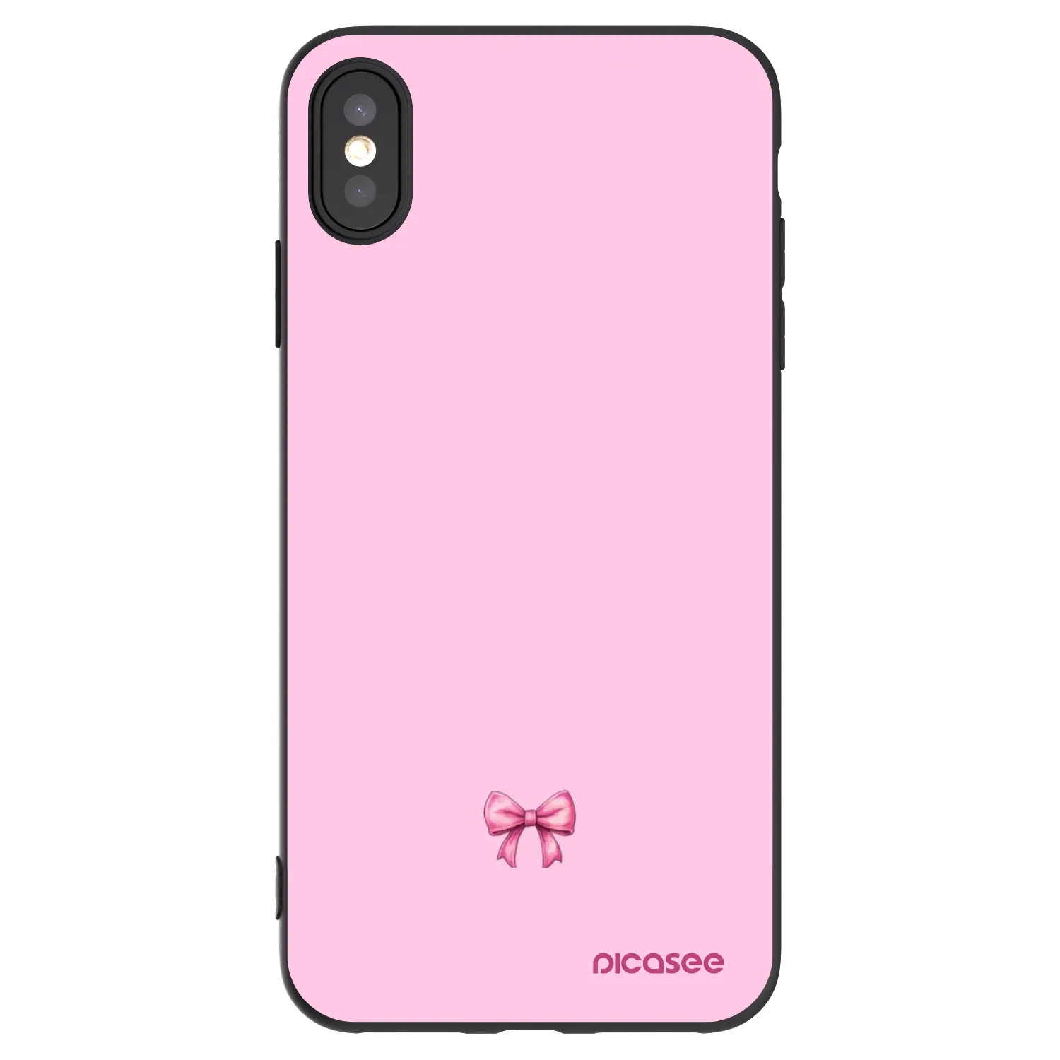 Picasee fekete szilikon tok az alábbi mobiltelefonokra Apple iPhone XS Max - Blush bow