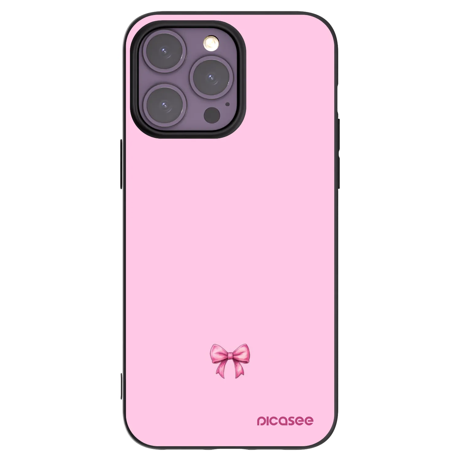 Picasee fekete szilikon tok az alábbi mobiltelefonokra Apple iPhone 14 Pro Max - Blush bow