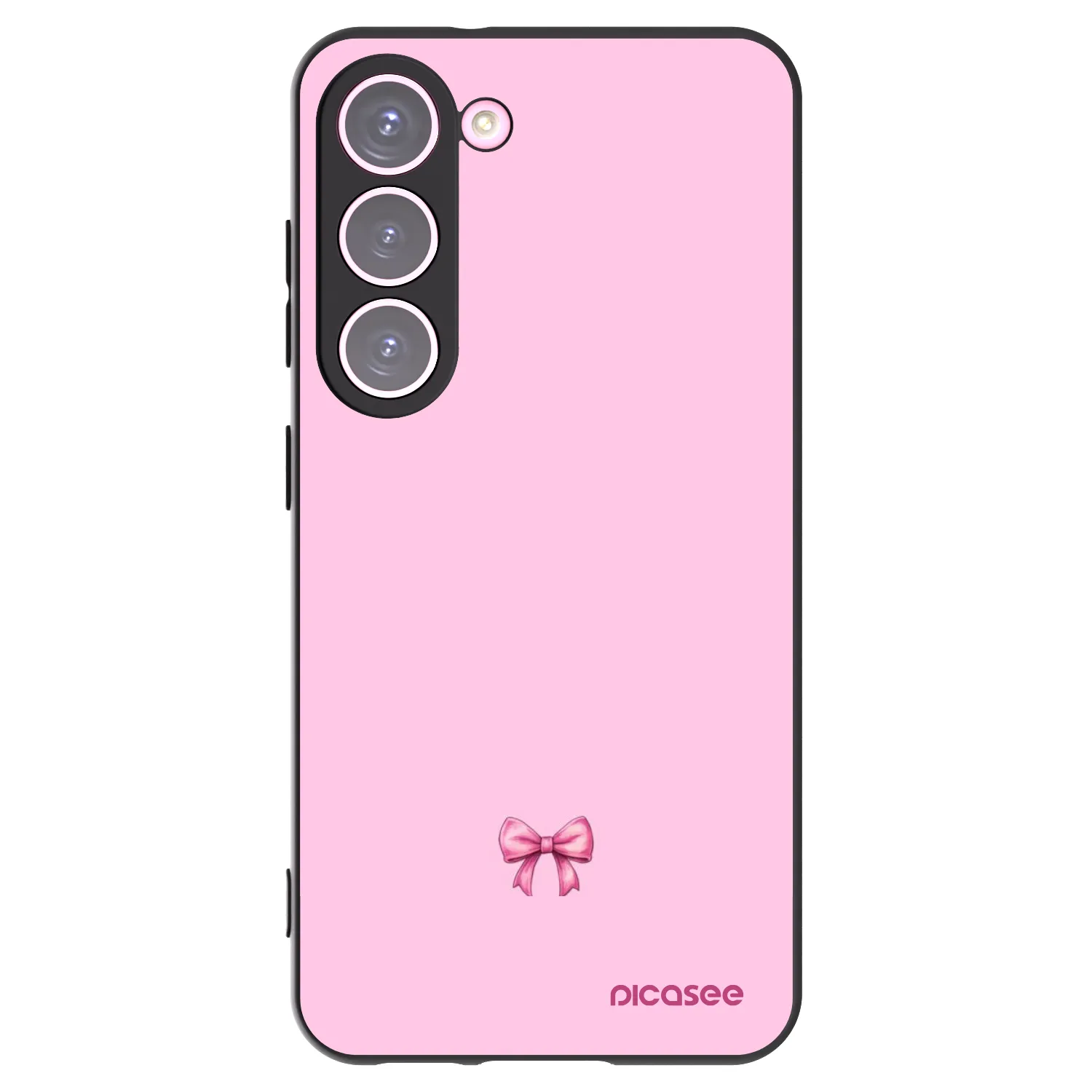 Picasee fekete szilikon tok az alábbi mobiltelefonokra Samsung Galaxy S23 5G - Blush bow