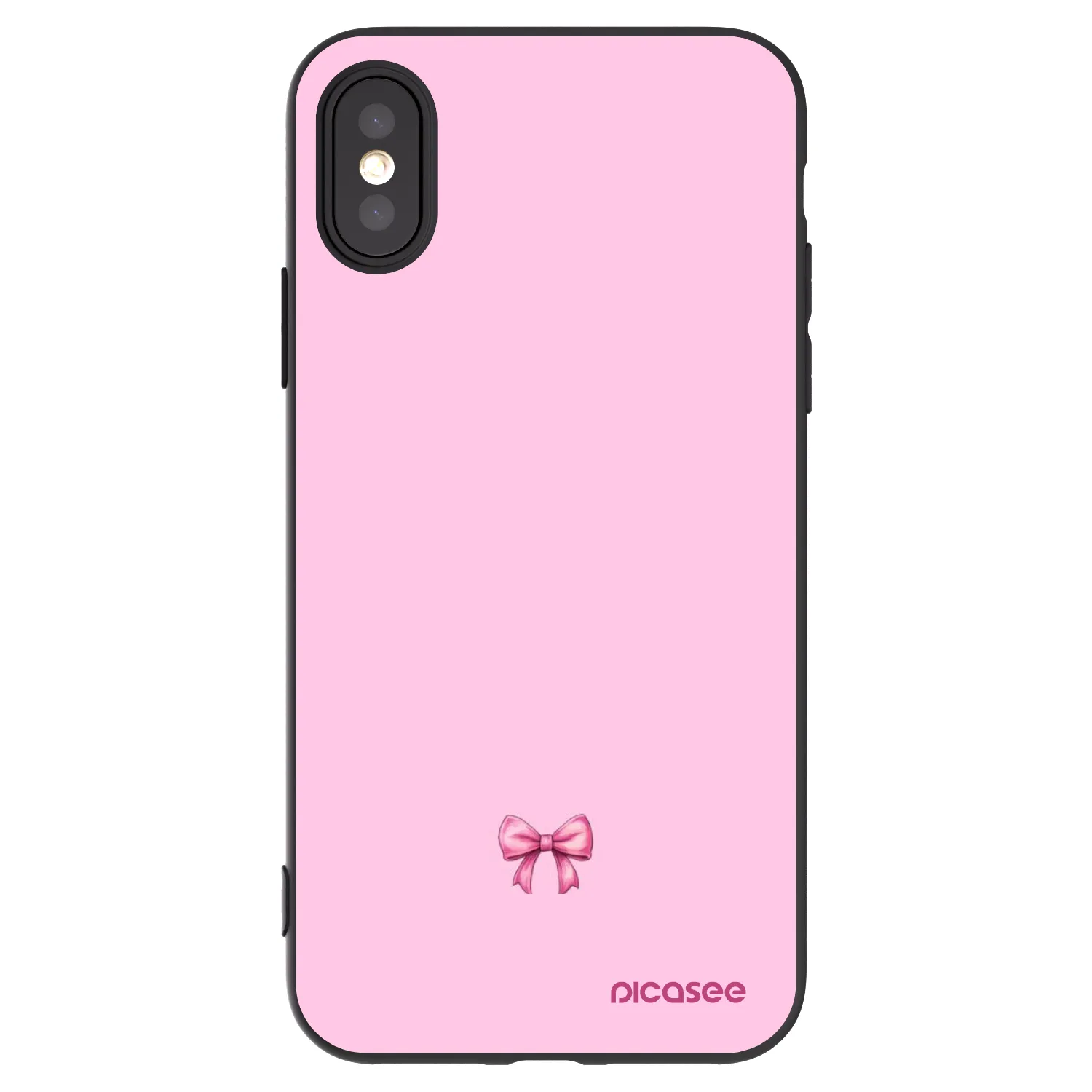 Picasee fekete szilikon tok az alábbi mobiltelefonokra Apple iPhone X/XS - Blush bow