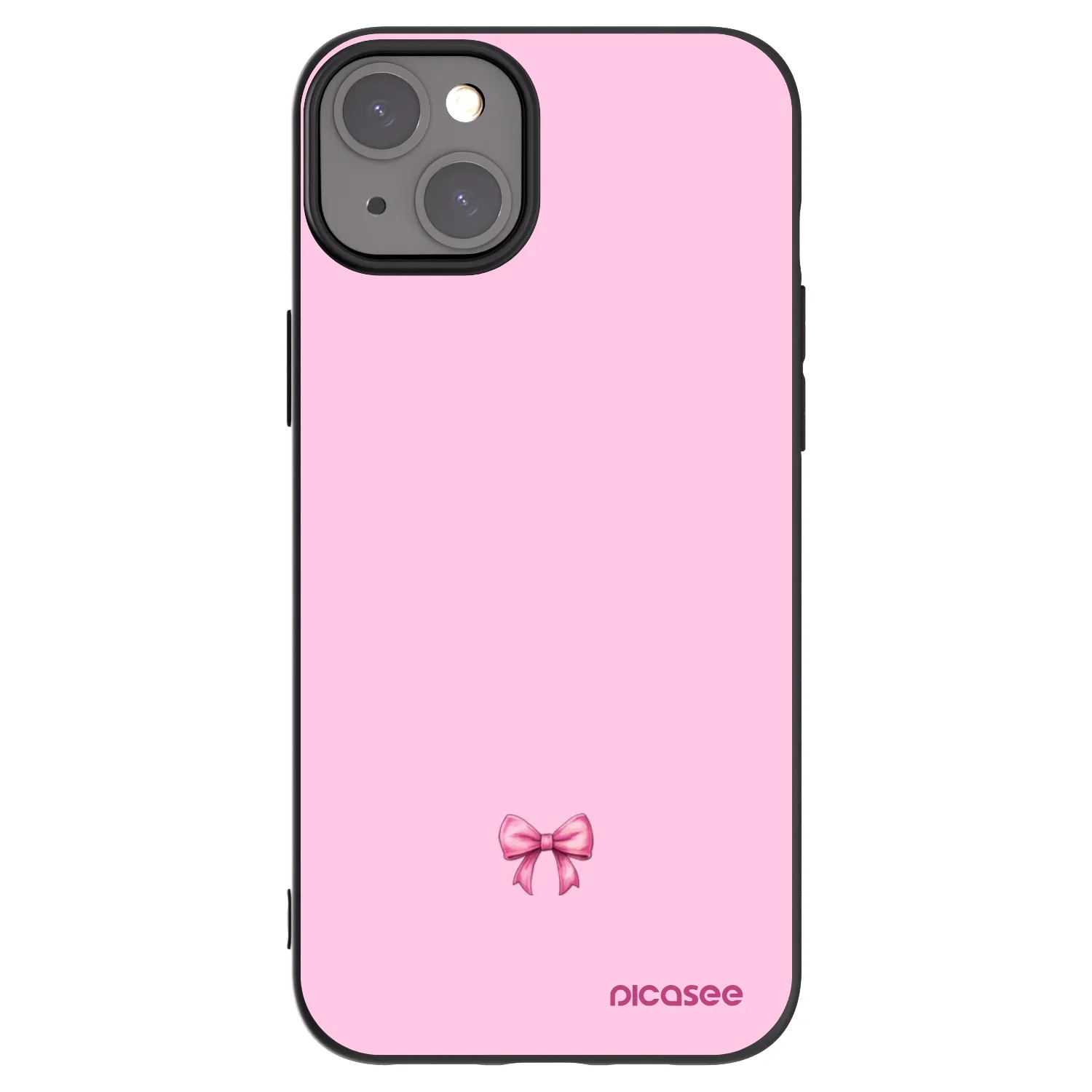 Picasee fekete szilikon tok az alábbi mobiltelefonokra Apple iPhone 15 Plus - Blush bow