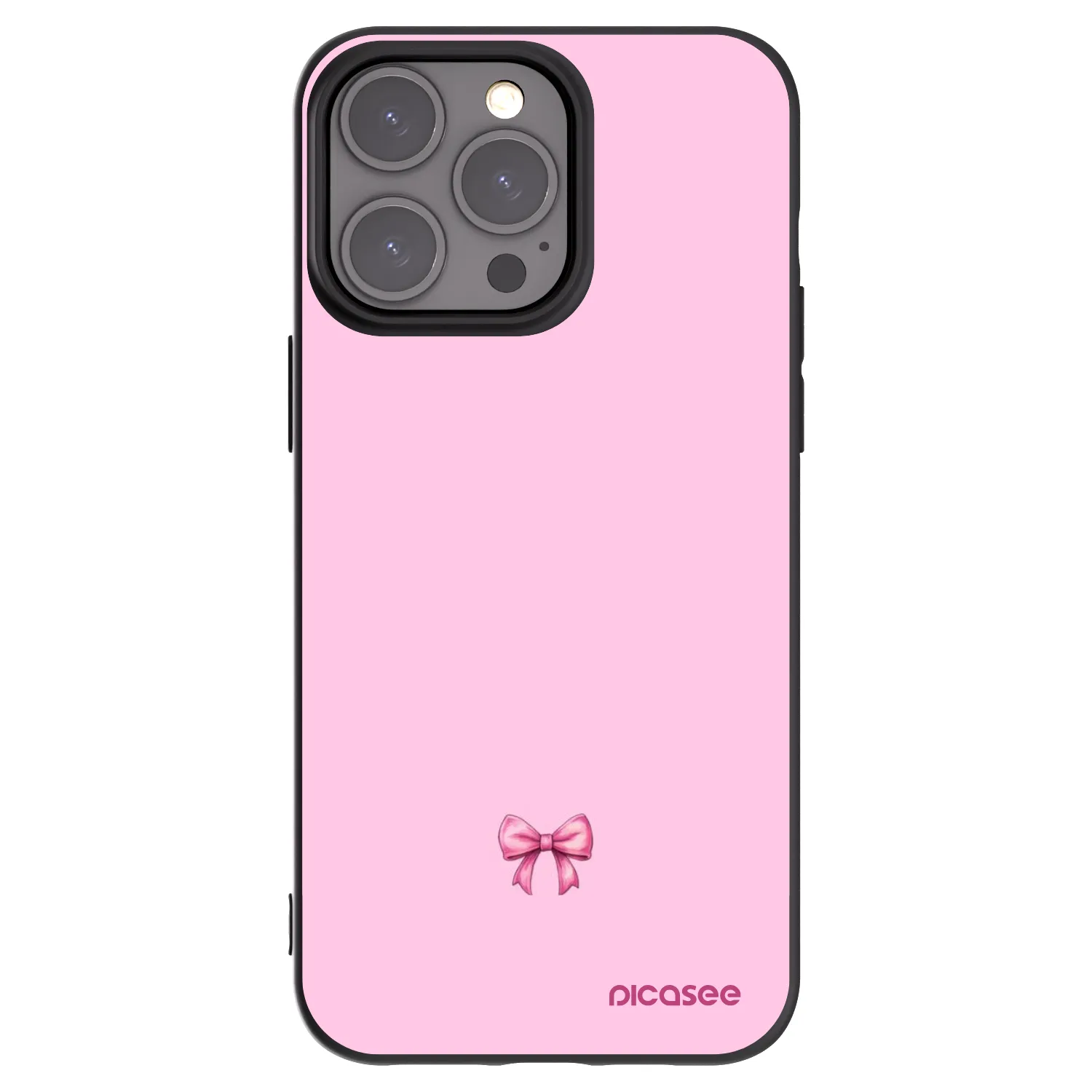 Picasee fekete szilikon tok az alábbi mobiltelefonokra Apple iPhone 15 Pro Max - Blush bow