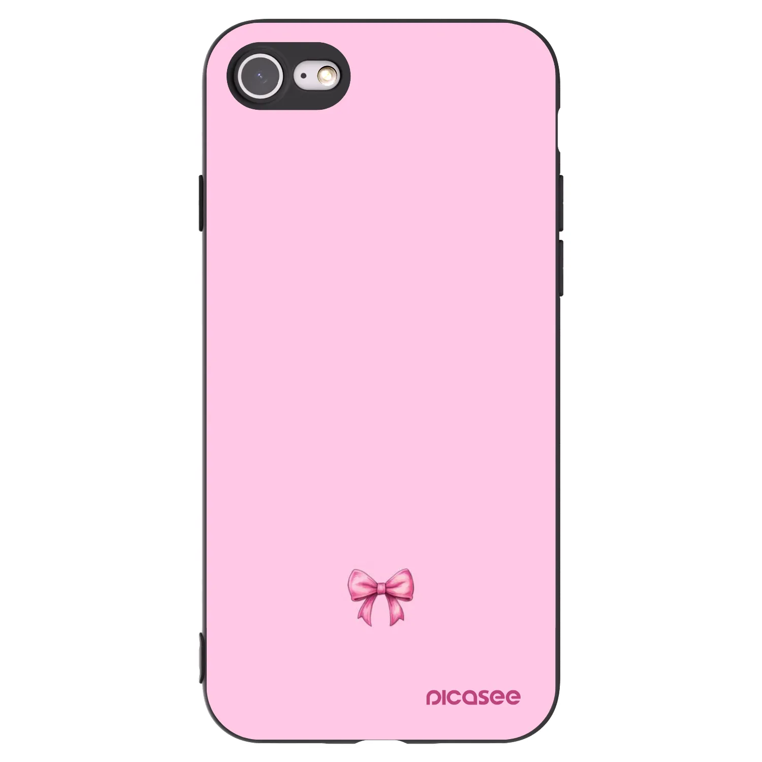 Picasee fekete szilikon tok az alábbi mobiltelefonokra Apple iPhone 7 - Blush bow