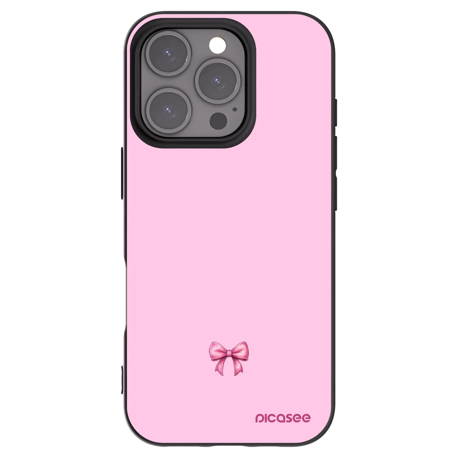 Picasee fekete szilikon tok az alábbi mobiltelefonokra Apple iPhone 16 Pro - Blush bow