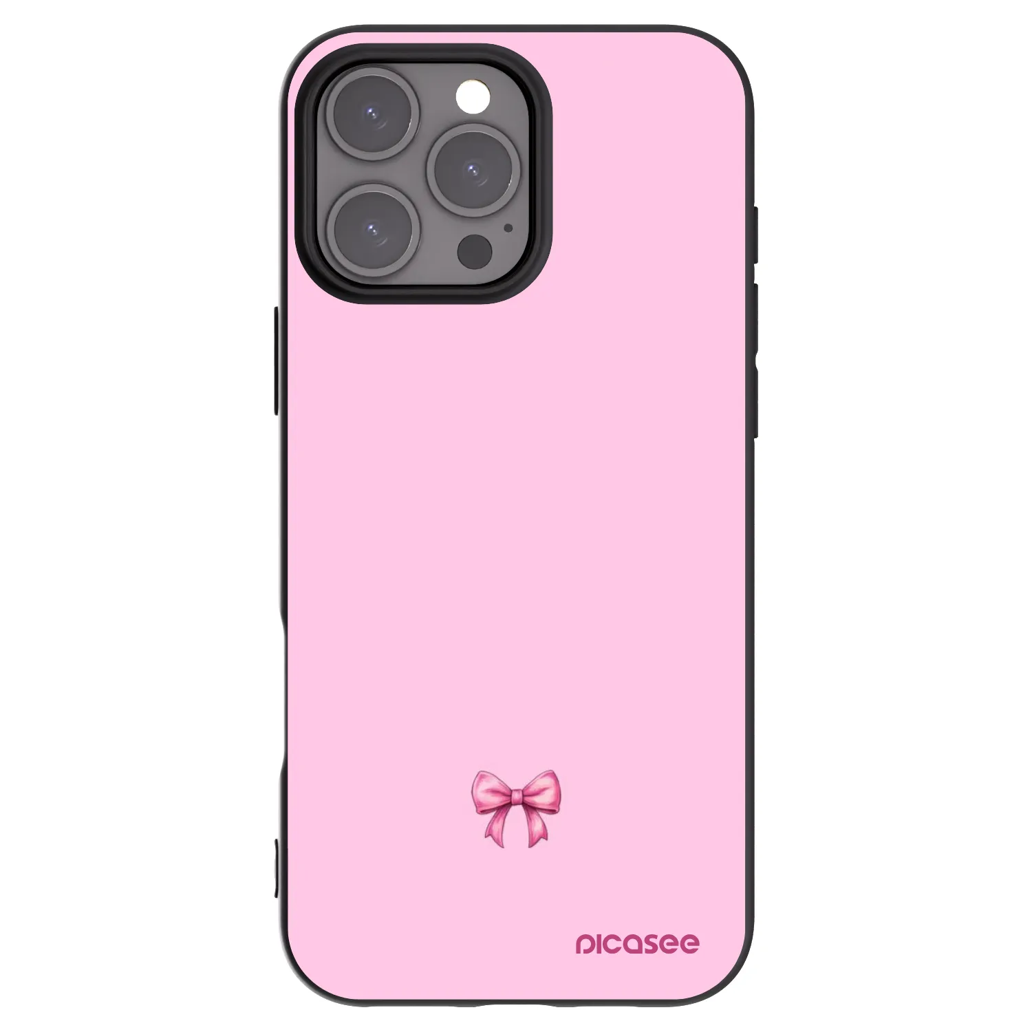 Picasee fekete szilikon tok az alábbi mobiltelefonokra Apple iPhone 16 Pro Max - Blush bow
