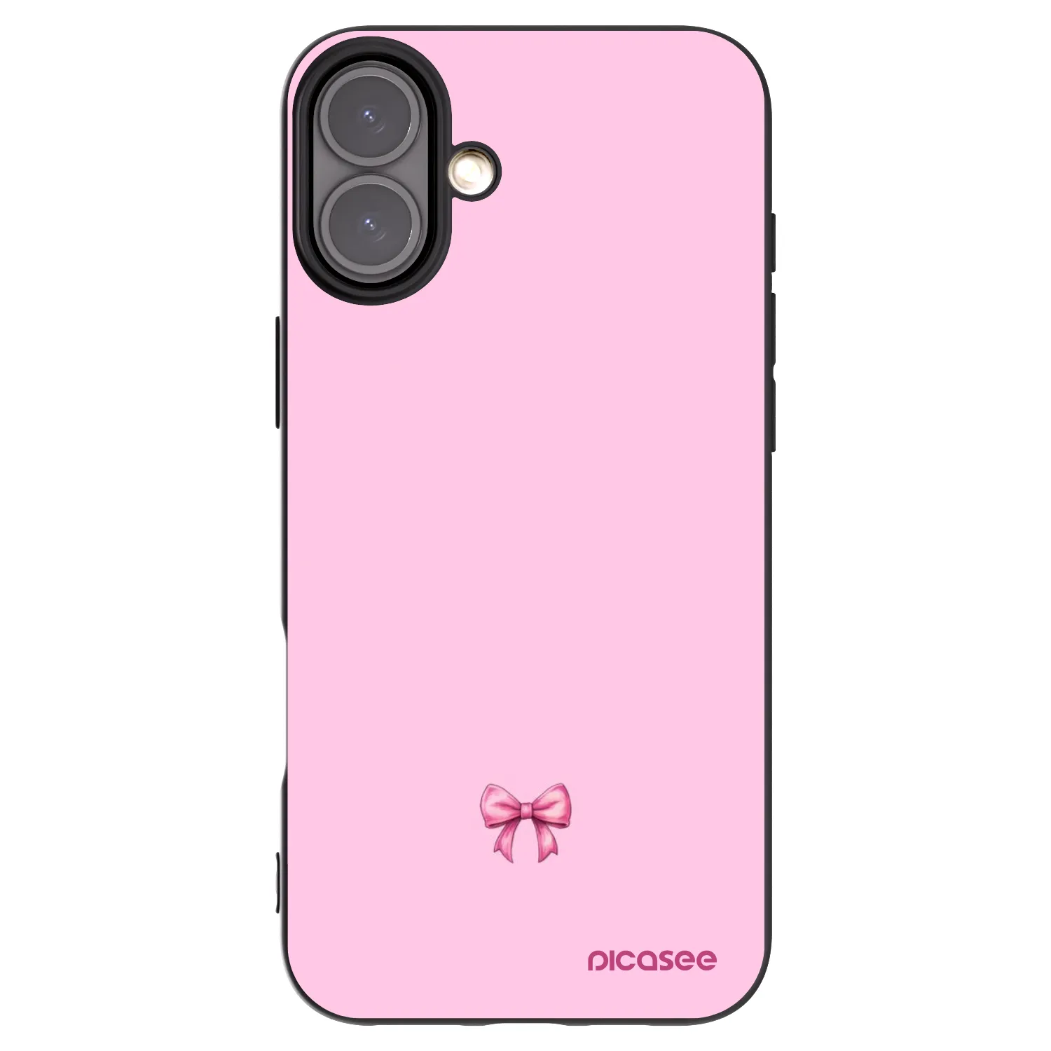 Picasee fekete szilikon tok az alábbi mobiltelefonokra Apple iPhone 16 Plus - Blush bow