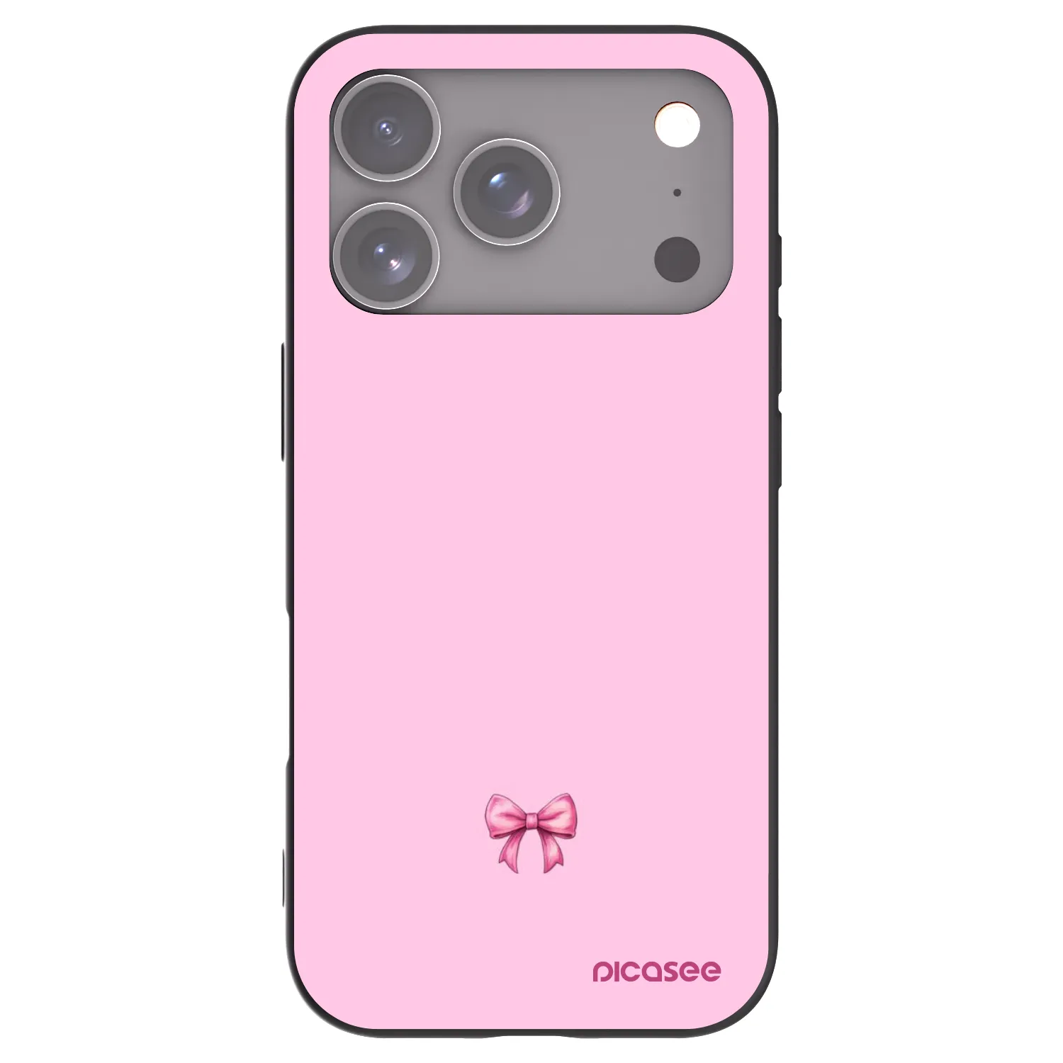 Picasee fekete szilikon tok az alábbi mobiltelefonokra Apple iPhone 17 Pro - Blush bow
