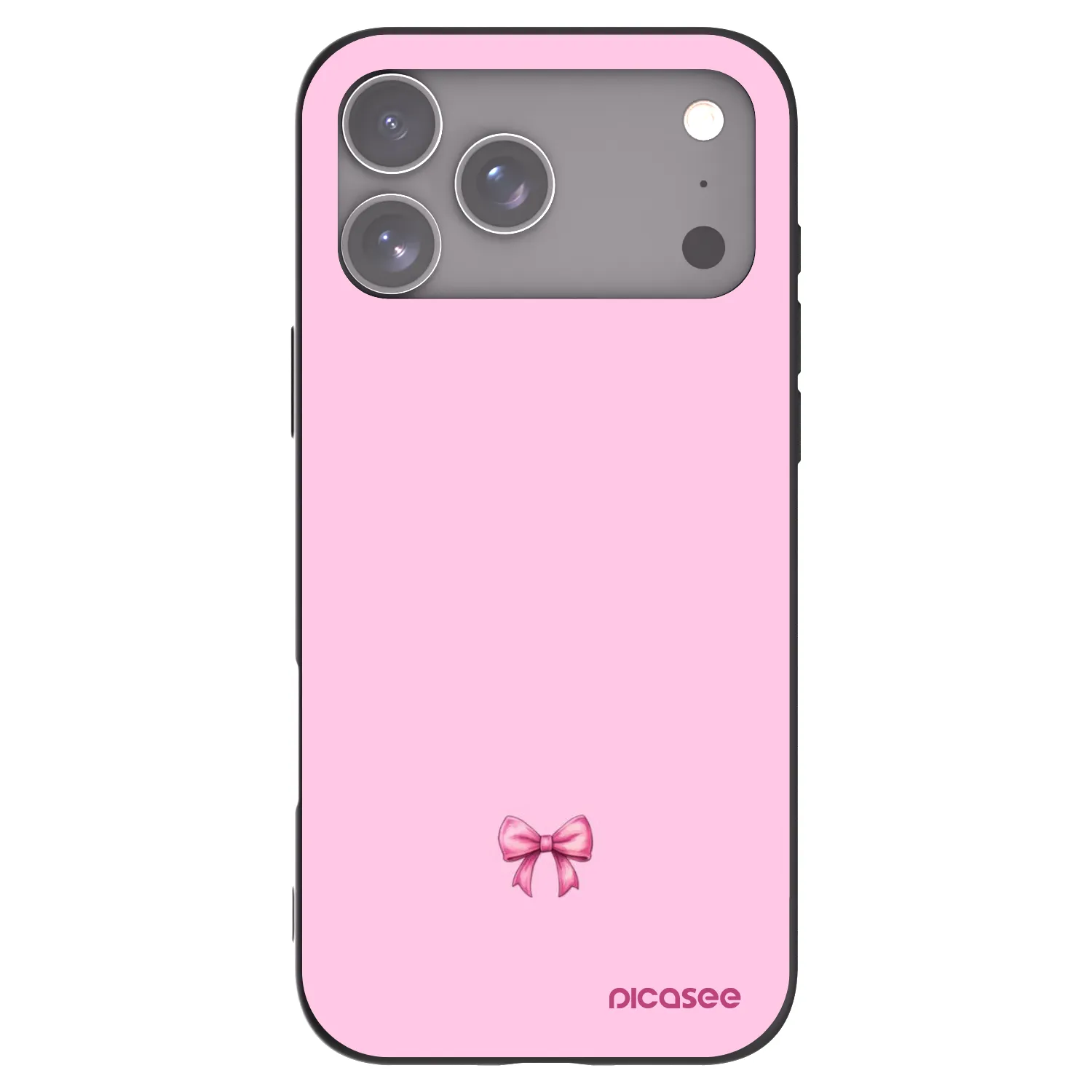 Picasee fekete szilikon tok az alábbi mobiltelefonokra Apple iPhone 17 Pro Max - Blush bow